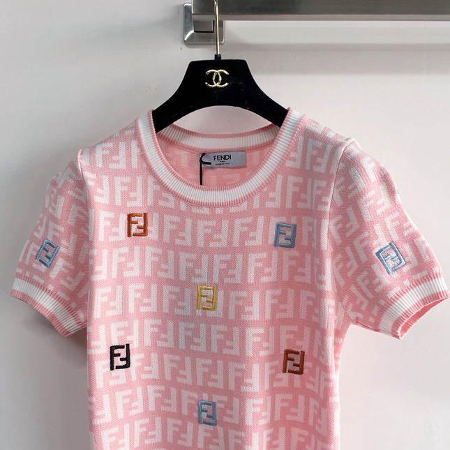 FENDI 26S SHORT SLEEVE KNIT TOP 162