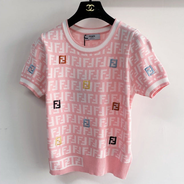 FENDI 26S SHORT SLEEVE KNIT TOP 162