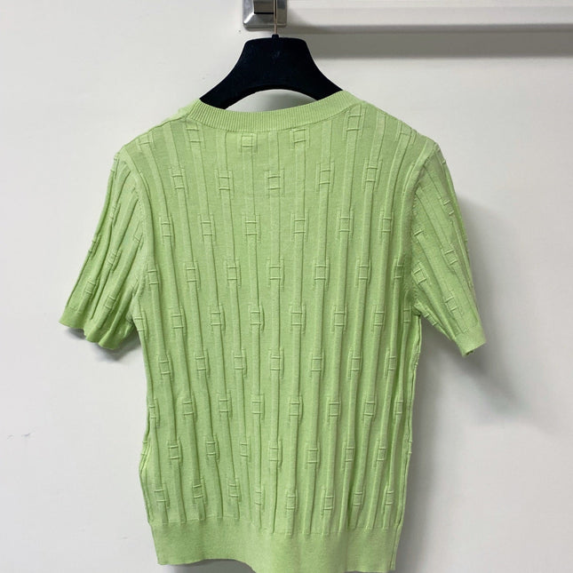 CELINE 26S LOGO SHORT-SLEEVE KNIT TOP 187