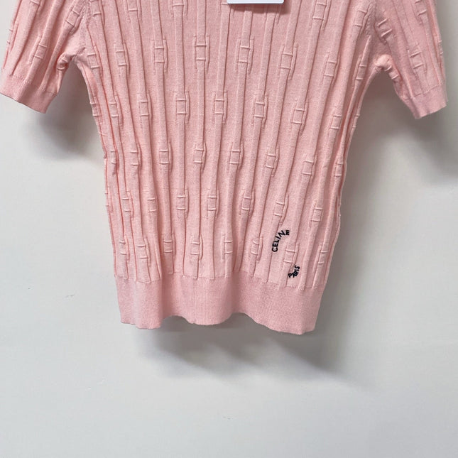 CELINE 26S LOGO SHORT-SLEEVE KNIT TOP 185