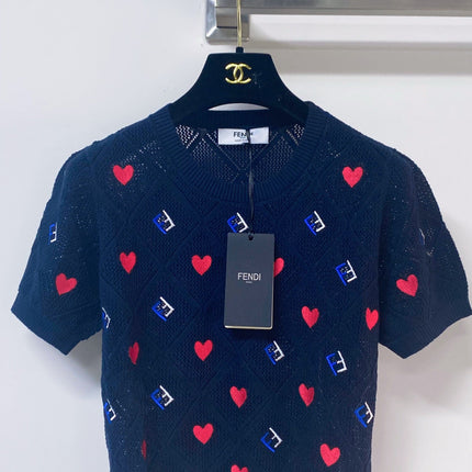 FENDI 26S KNIT SHORT SLEEVE KNIT TOP 031