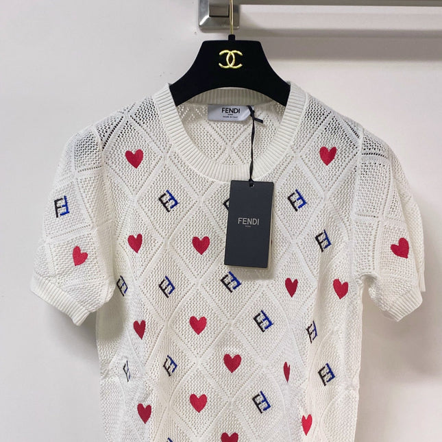 FENDI 26S KNIT SHORT SLEEVE KNIT TOP 030