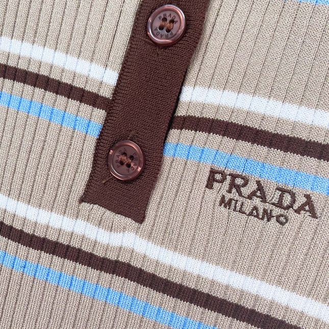 PRADA 26S SHORT-SLEEVED KNIT POLO SHIRT STYLE 893