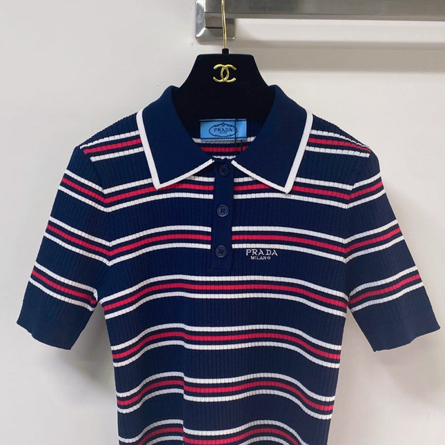 PRADA 26S SHORT-SLEEVED KNIT POLO SHIRT STYLE 892