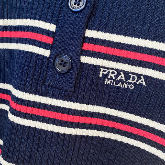 PRADA 26S SHORT-SLEEVED KNIT POLO SHIRT STYLE 892
