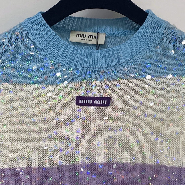 MIUMIU 26S SHORT-SLEEVED SWEATER STYLE 1128