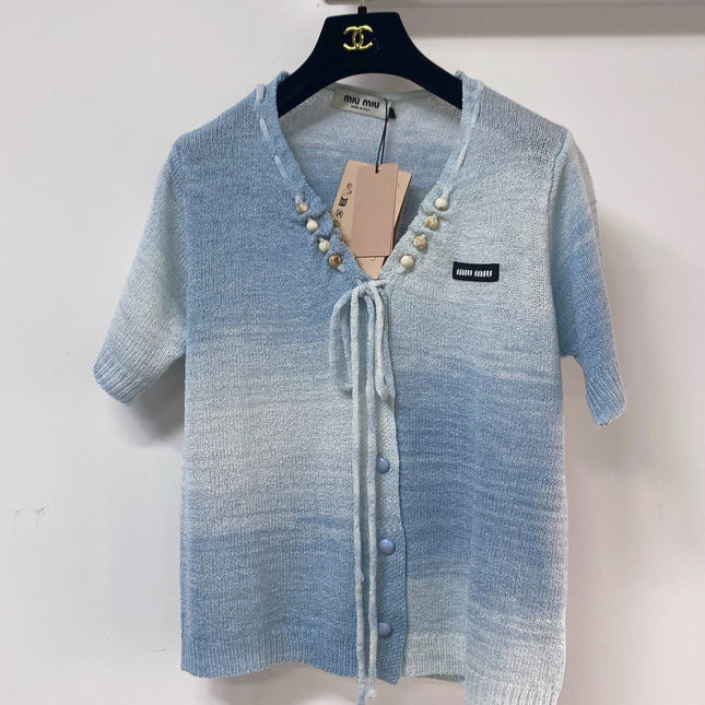 MIUMIU 26S SHORT-SLEEVED SWEATER STYLE 1131