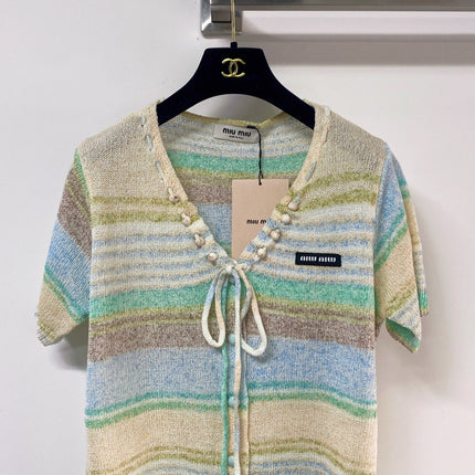 MIUMIU 26S SHORT-SLEEVED SWEATER STYLE 1130