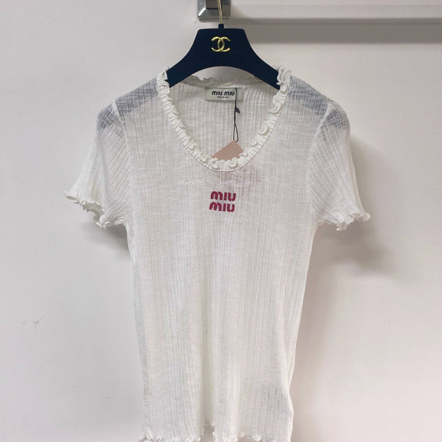 MIUMIU 26S SHORT-SLEEVED SWEATER STYLE 1135
