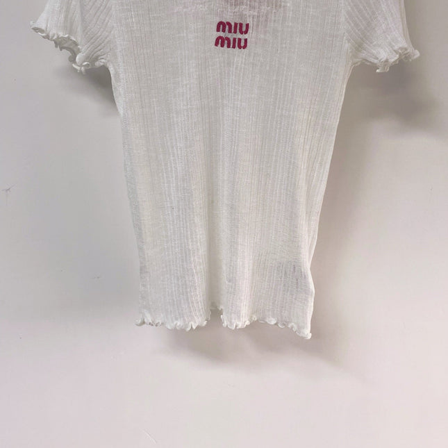 MIUMIU 26S SHORT-SLEEVED SWEATER STYLE 1135