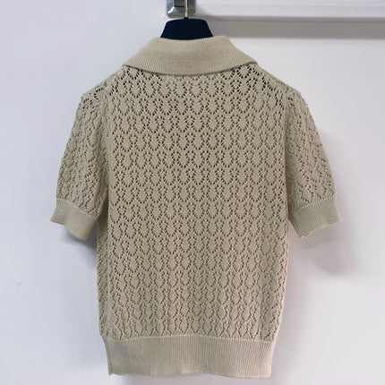 MIUMIU 26S SHORT-SLEEVED KNIT POLO SHIRT STYLE 1137