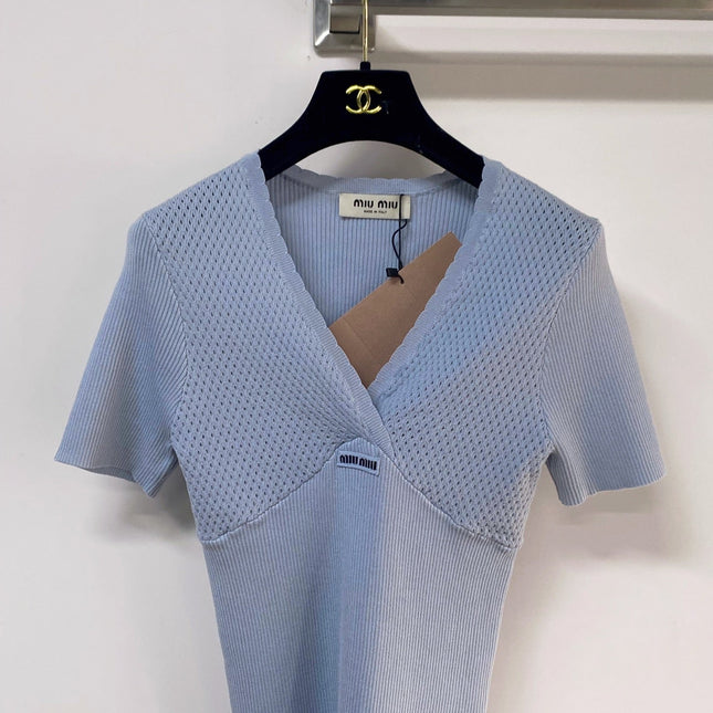 MIUMIU 26S SHORT-SLEEVED SWEATER STYLE 1140