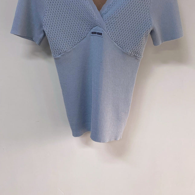 MIUMIU 26S SHORT-SLEEVED SWEATER STYLE 1140