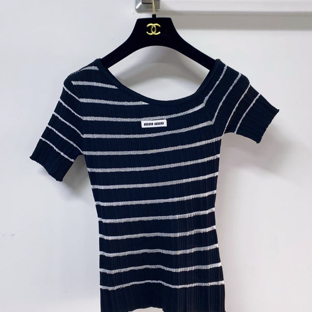 MIUMIU 26S SHORT-SLEEVED SWEATER STYLE 1127