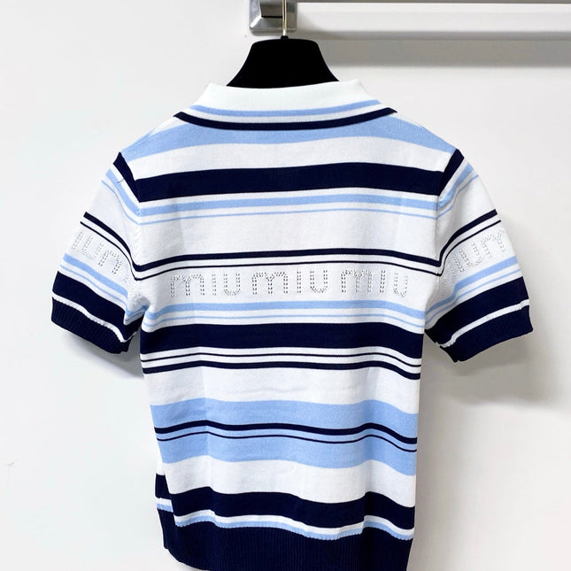 MIUMIU 26S SHORT-SLEEVED KNIT POLO SHIRT STYLE 1122
