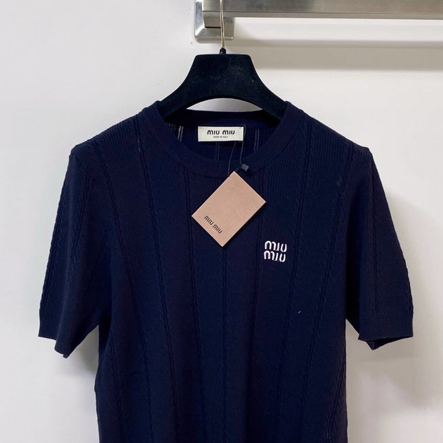 MIUMIU 26S SHORT-SLEEVED SWEATER STYLE 1121