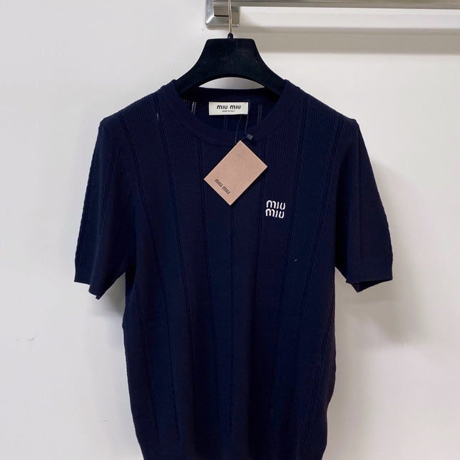 MIUMIU 26S SHORT-SLEEVED SWEATER STYLE 1121