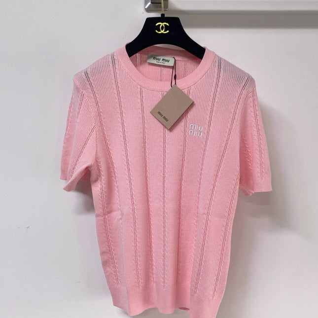 MIUMIU 26S SHORT-SLEEVED SWEATER STYLE 1119