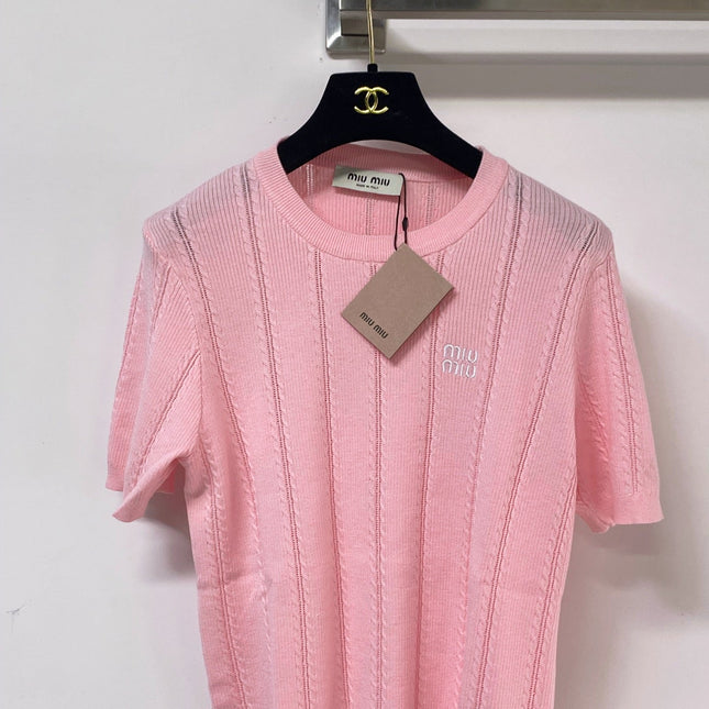 MIUMIU 26S SHORT-SLEEVED SWEATER STYLE 1119