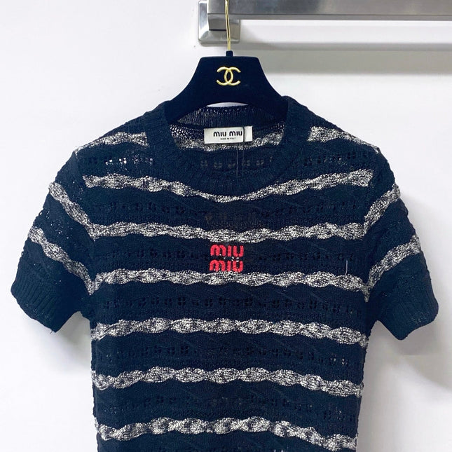 MIUMIU 26S SHORT-SLEEVED SWEATER STYLE 1046
