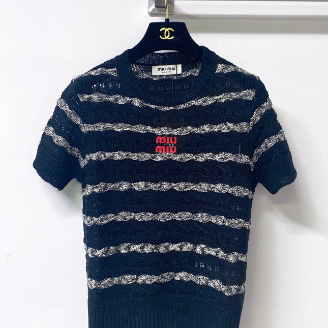 MIUMIU 26S SHORT-SLEEVED SWEATER STYLE 1046