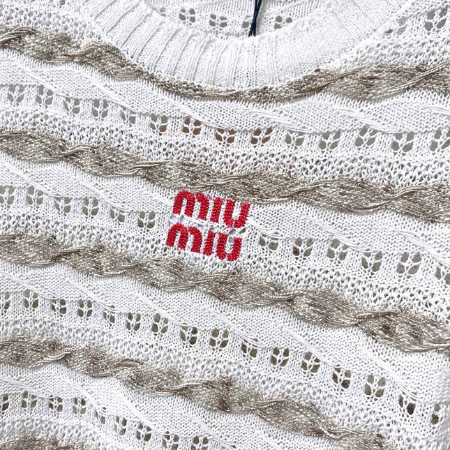 MIUMIU 26S SHORT-SLEEVED SWEATER STYLE 1045