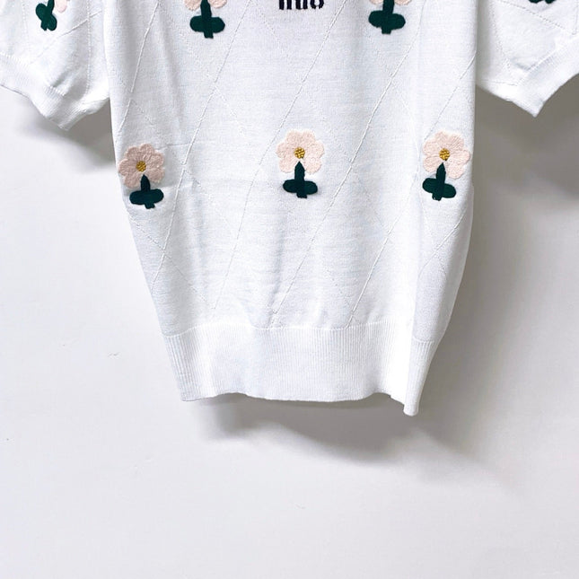 MIUMIU 26S SHORT-SLEEVED SWEATER STYLE 1049
