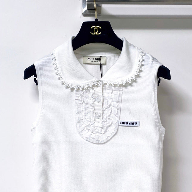 MIUMIU 26S SLEEVELESS POLO TOP STYLE 1050
