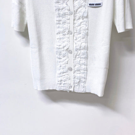 MIUMIU 26S SHORT-SLEEVED KNIT POLO SHIRT STYLE 1052