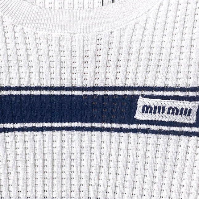 MIUMIU 26S SHORT-SLEEVED SWEATER STYLE 1057
