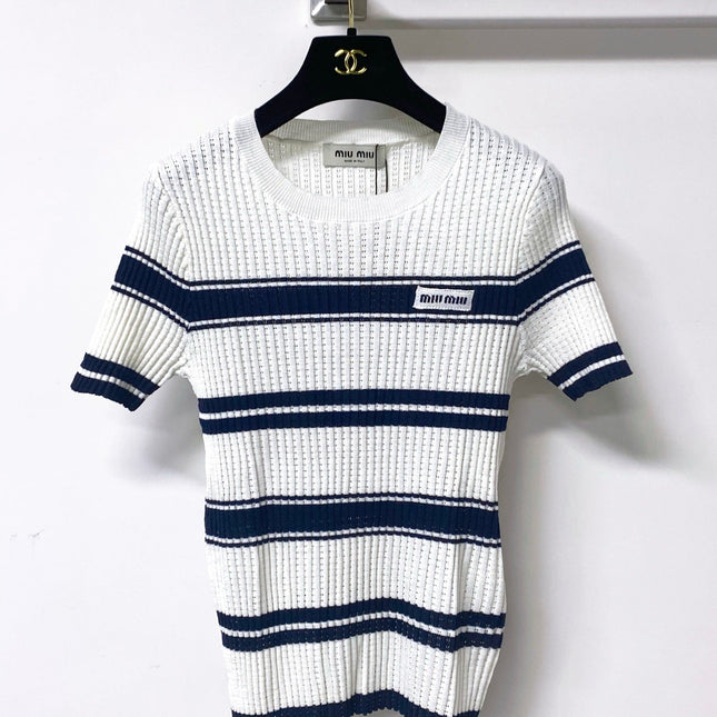 MIUMIU 26S SHORT-SLEEVED SWEATER STYLE 1057