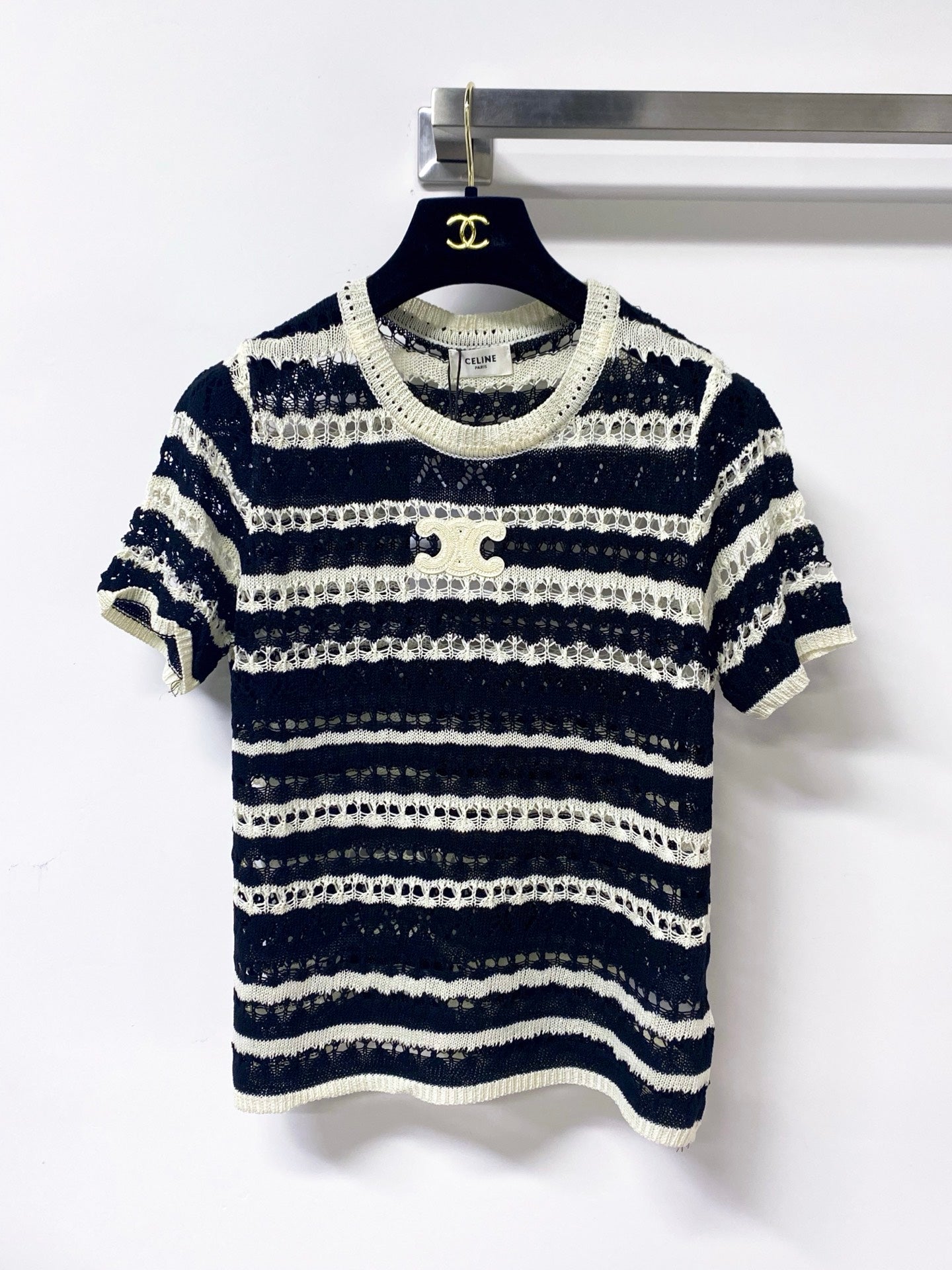CELINE 26S SHORT-SLEEVE KNIT TOP 487