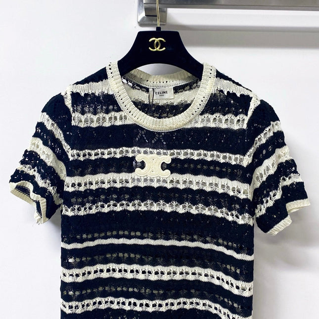 CELINE 26S SHORT-SLEEVE KNIT TOP 487