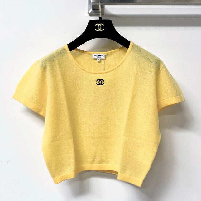 CHANEL 26S CROPPED SHORT-SLEEVED KNIT TOP STYLE 1224