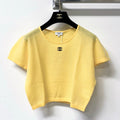 CHANEL 26S CROPPED SHORT-SLEEVED KNIT TOP STYLE 1224