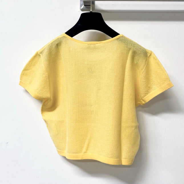 CHANEL 26S CROPPED SHORT-SLEEVED KNIT TOP STYLE 1224