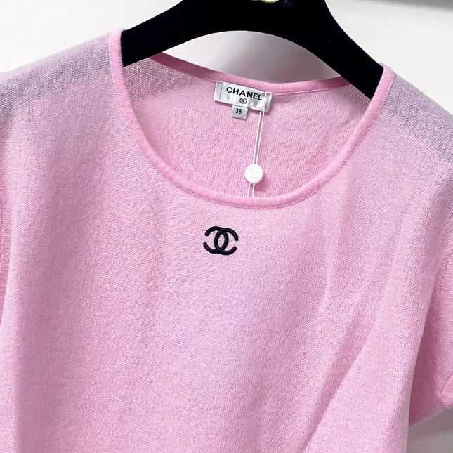 CHANEL 26S CROPPED SHORT-SLEEVED KNIT TOP STYLE 1223