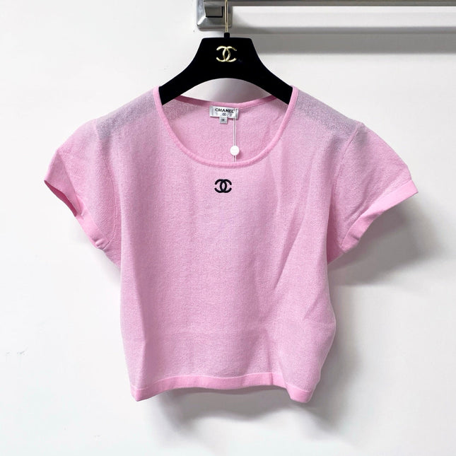 CHANEL 26S CROPPED SHORT-SLEEVED KNIT TOP STYLE 1223