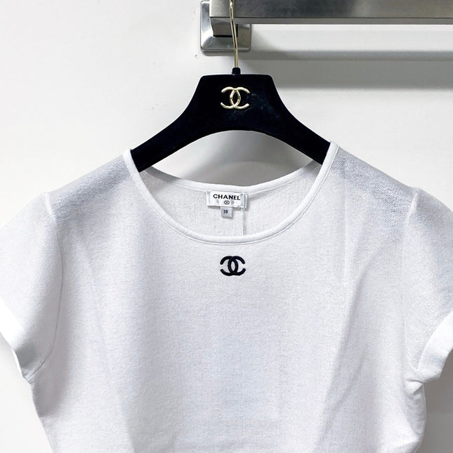 CHANEL 26S CROPPED SHORT-SLEEVED KNIT TOP STYLE 1222