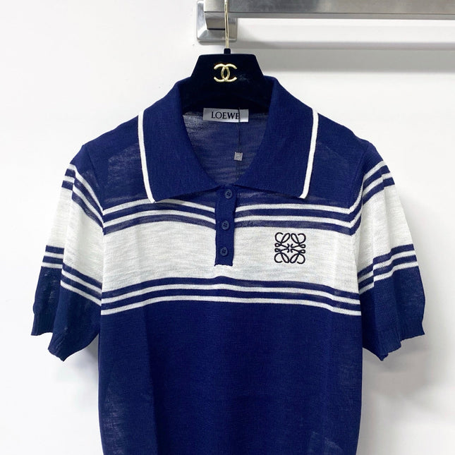 LOEWE 26S SHORT SLEEVE KNIT POLO TOP 494