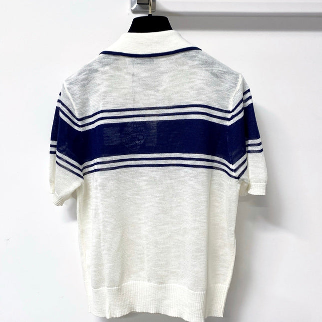 LOEWE 26S SHORT SLEEVE KNIT POLO TOP 493