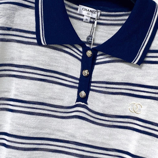CHANEL 26S SHORT-SLEEVED KNIT POLO SHIRT STYLE 1178