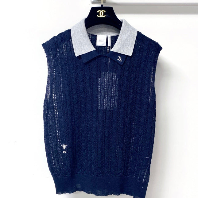 DIOR 26S SLEEVELESS KNIT POLO SHIRT 1287