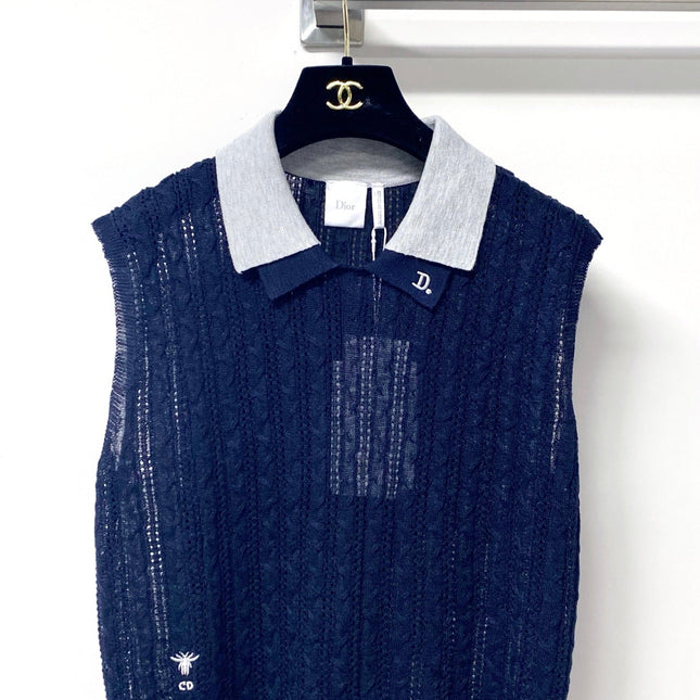 DIOR 26S SLEEVELESS KNIT POLO SHIRT 1287