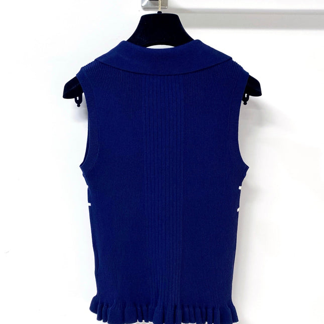 DIOR 26S SLEEVELESS KNIT POLO SHIRT 1290