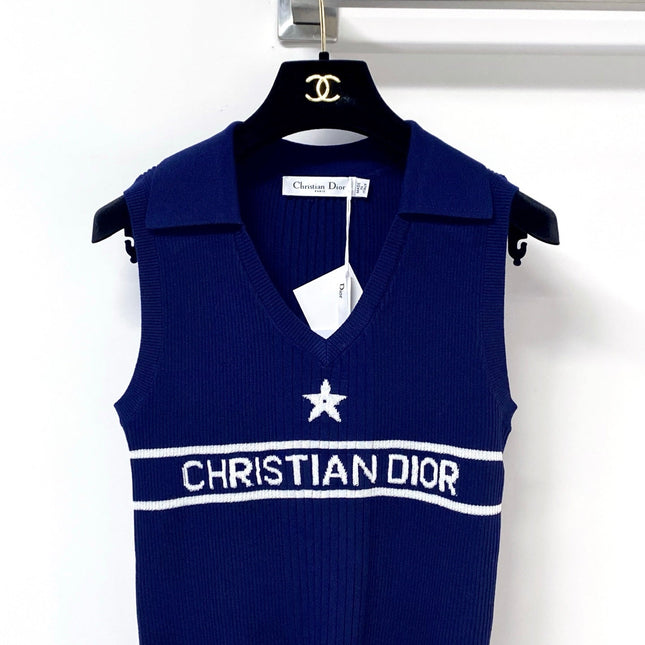 DIOR 26S SLEEVELESS KNIT POLO SHIRT 1290
