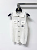 CHANEL 26S SLEEVELESS POLO KNIT TOP STYLE 1136