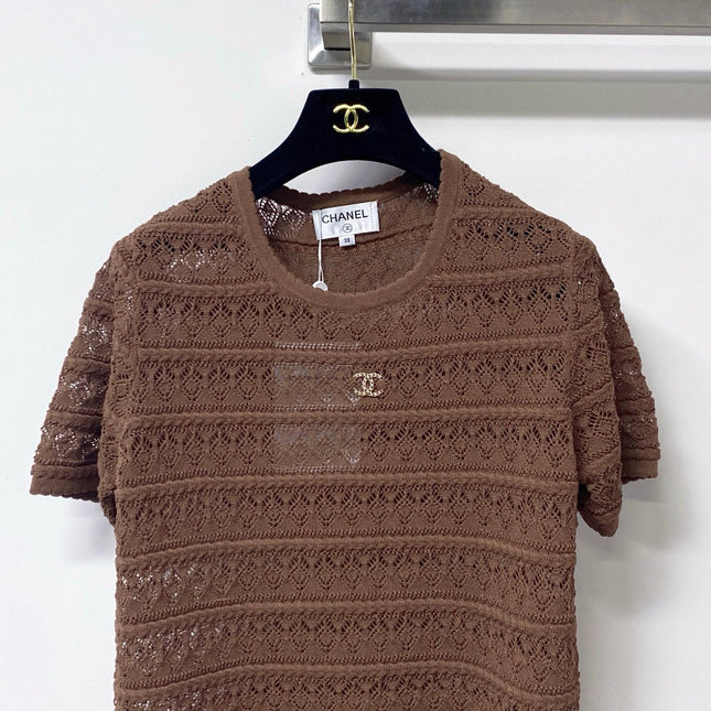 CHANEL 26S SLEEVELESS POLO KNIT TOP STYLE 1139
