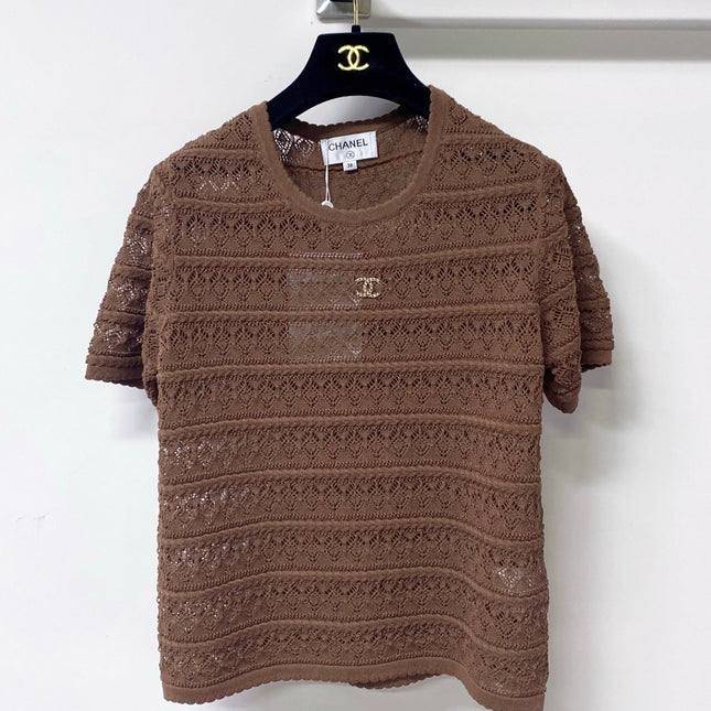 CHANEL 26S SLEEVELESS POLO KNIT TOP STYLE 1139