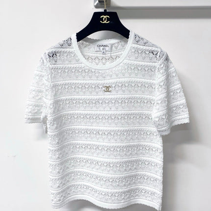 CHANEL 26S SLEEVELESS POLO KNIT TOP STYLE 1138